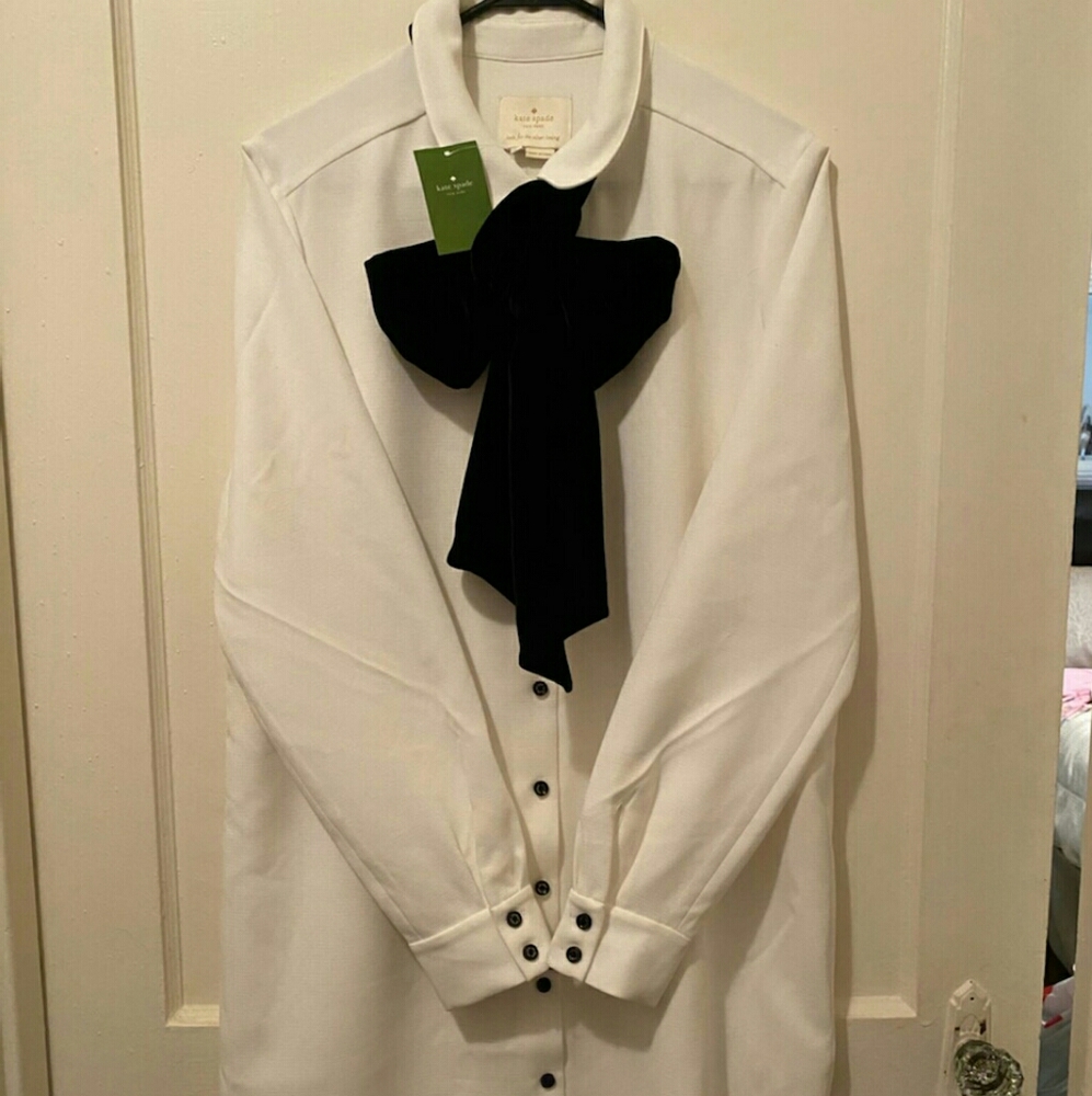 Kate Spade velvet bow shirt dress